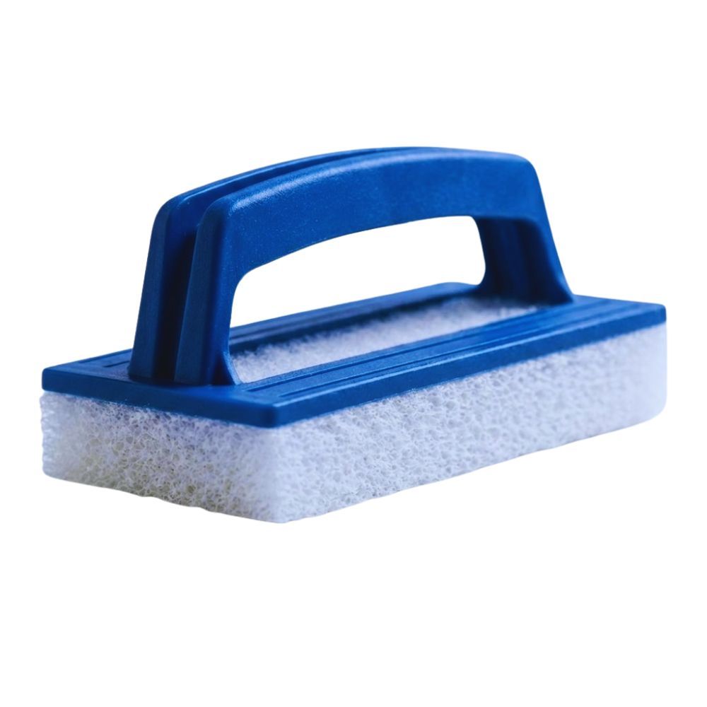 Esponja de Limpeza Limpa Bordas Para Piscina Com Alça Apoio De Mão Azul