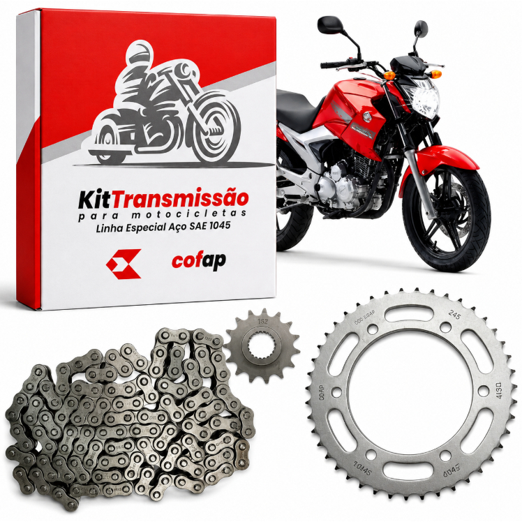 Kit Relação Tração Transmissão  Yamaha Ys 250 Fazer 2006 Á 2017 Original Cofap