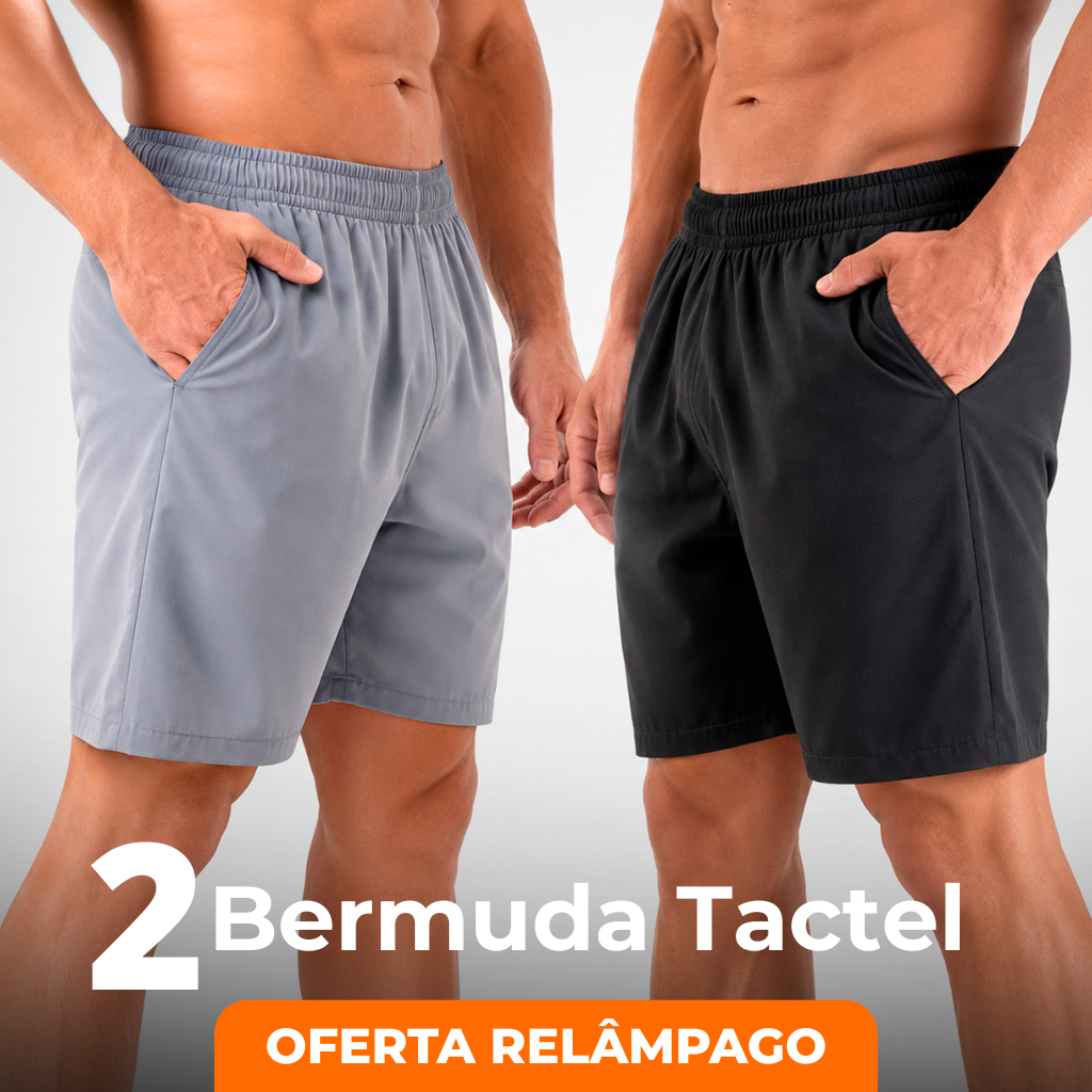 KIT 2 BERMUDAS TACTEL COM ELASTANO SHORTS MASCULINO academia ou praia alta qualidade
