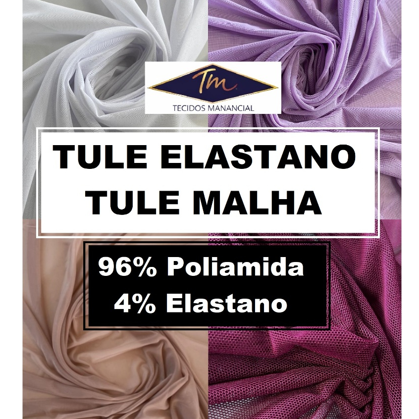 3 Metros de tecido tule de malha ou microtule poliamida com elastano - 3mt x 1.50mts