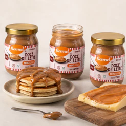 Kit 3 Unid Doce de Leite Zero Açúcar Cremoso Flormel Sem Glúten de 210g cada Sobremesa Saudável