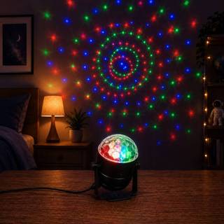 Projetor LED RGB Mini Automático USB 5V Luz Colorida Decorativa com Base Ajustável