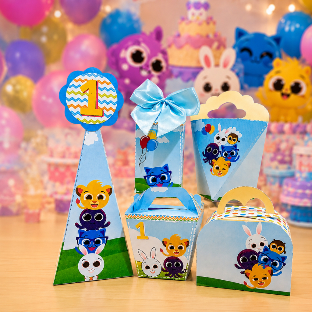 Kit caixinhas personalizadas Bolofofo SEMI MONTADA lembrancinha mimos festa aniversário infantil