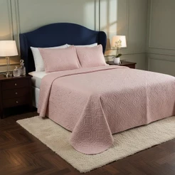 Kit Cobre Leito Colcha Tamanhos Casal e Solteiro Matelado 200 Fios Toque Super Macio Luxo