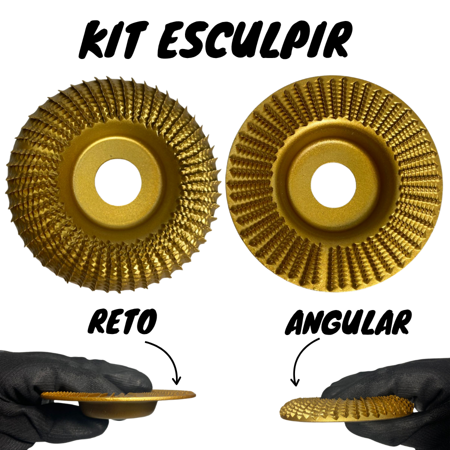 Kit Disco Esculpir Desbastar Madeira Angular E Reto Cupim