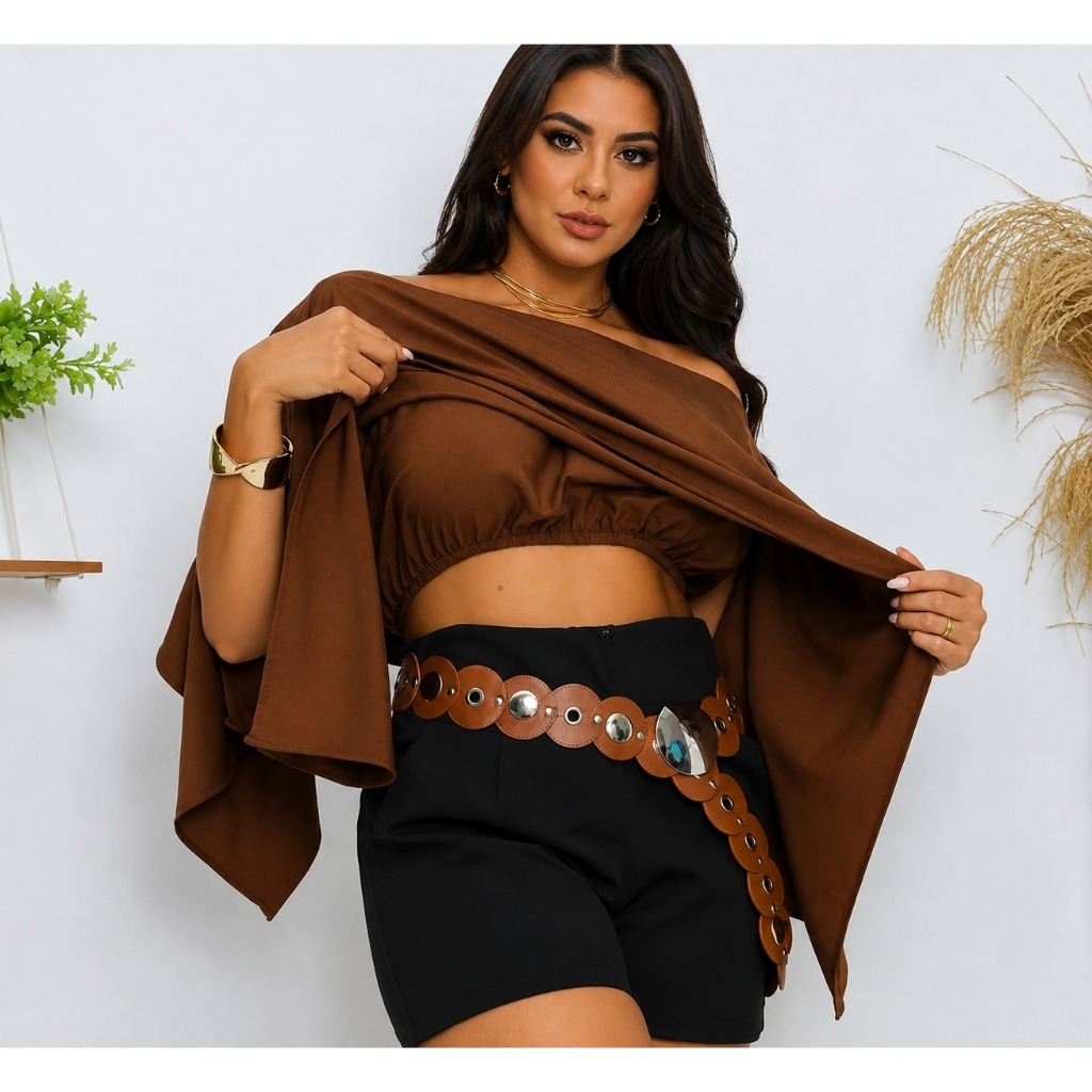 Blusa Feminina Capa com Top — imagem 2 de 2