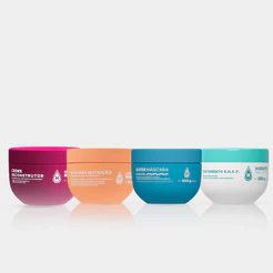 Kit 4 Máscaras Hidratei 250g Cronograma Capilar Completo Tratamento Intensivo