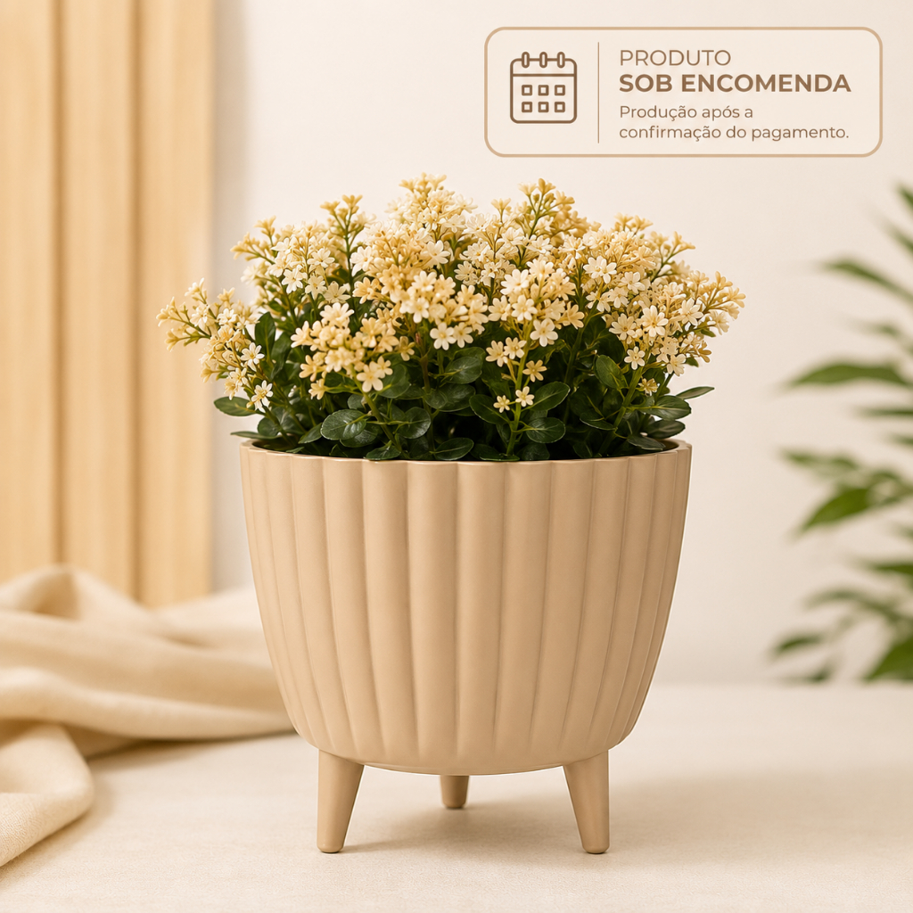 Vaso Cachepot Mini Squash N3 Com Pés para Plantas - Sob Encomenda