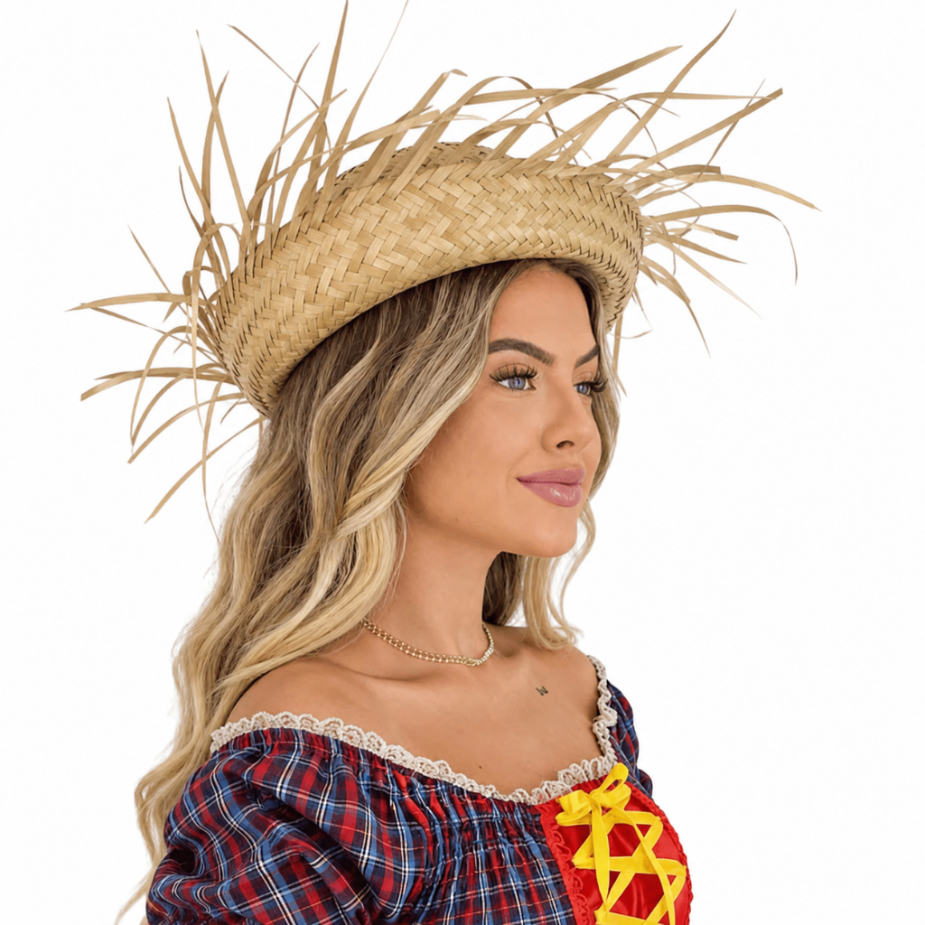 Chapéu De Palha Desfiado Festa Junina São João Caipira