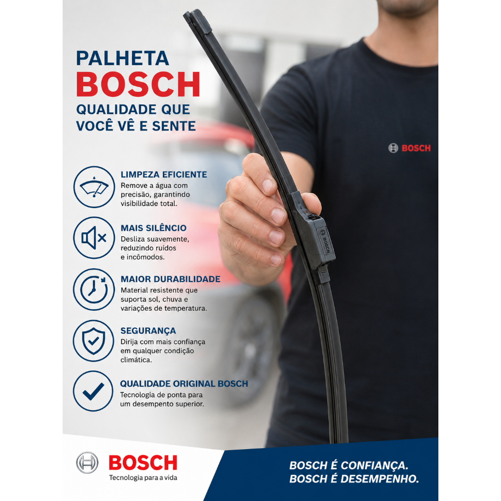 Palheta Bosch Limpador De Parabrisa Corsa Celta Astra Blaze S10 Meriva Omega Prisma Vectra Monza — imagem 2 de 2