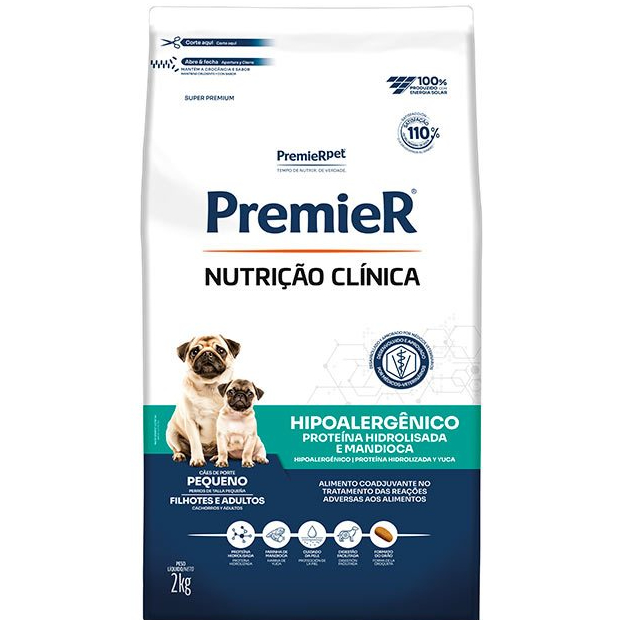 Ração Premier Nutrição Clínica Hipoalergênico Cordeiro e Arroz para Cãe Adulto Pequeno Porte 2KG
