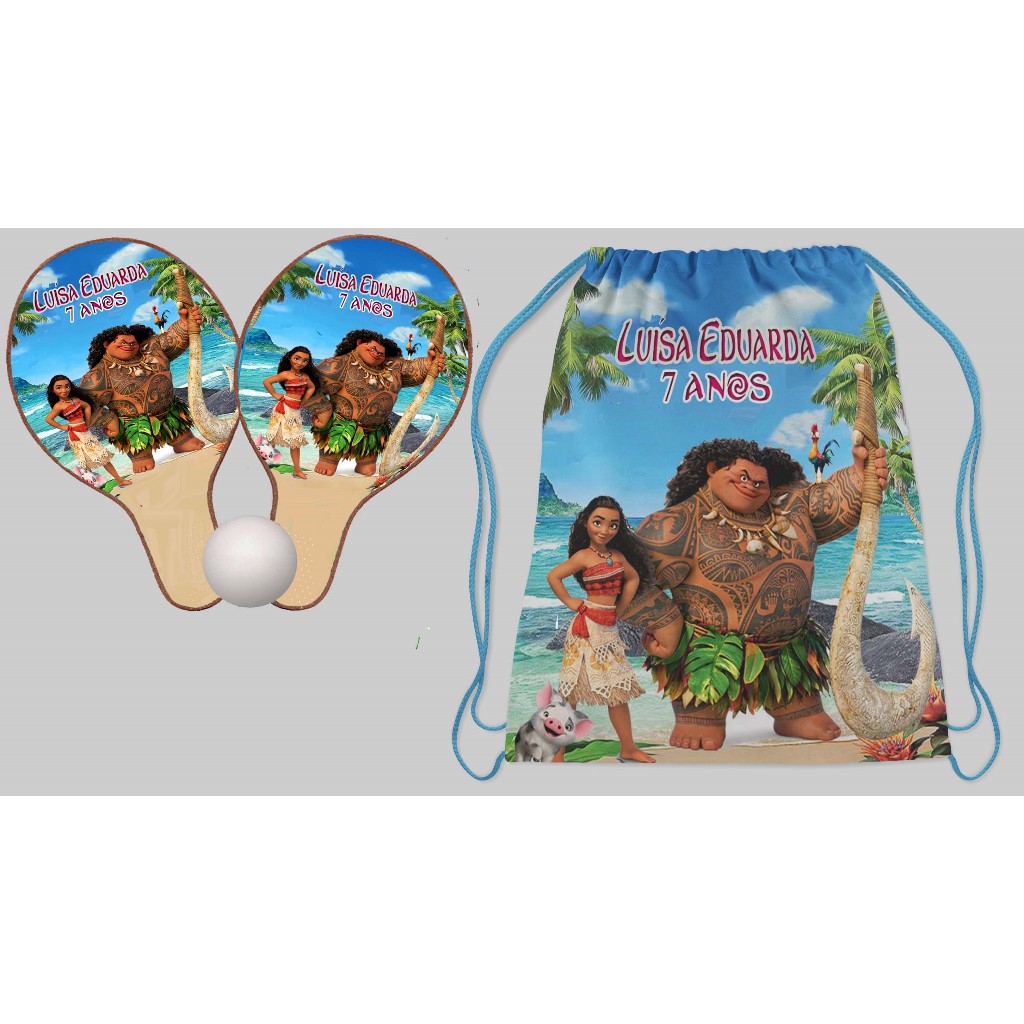 KIT MOCHILINHA E RAQUETE DE PING PONG PERSONALIZADA LEMBRANCINHAS DE ANIVERSARIO INFANTIL TODOS OS TEMAS
