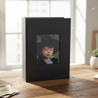 Álbum de Fotos Capa 100 Fotos Couro Sintético com Foto – Foto de Capa Preferida Personalizada 10x15 - Vermelho ou Preto