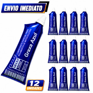 Kit 12 Graxa Azul 80g Alta Performance p/ Rolamentos Moto Eixos Engrenagens