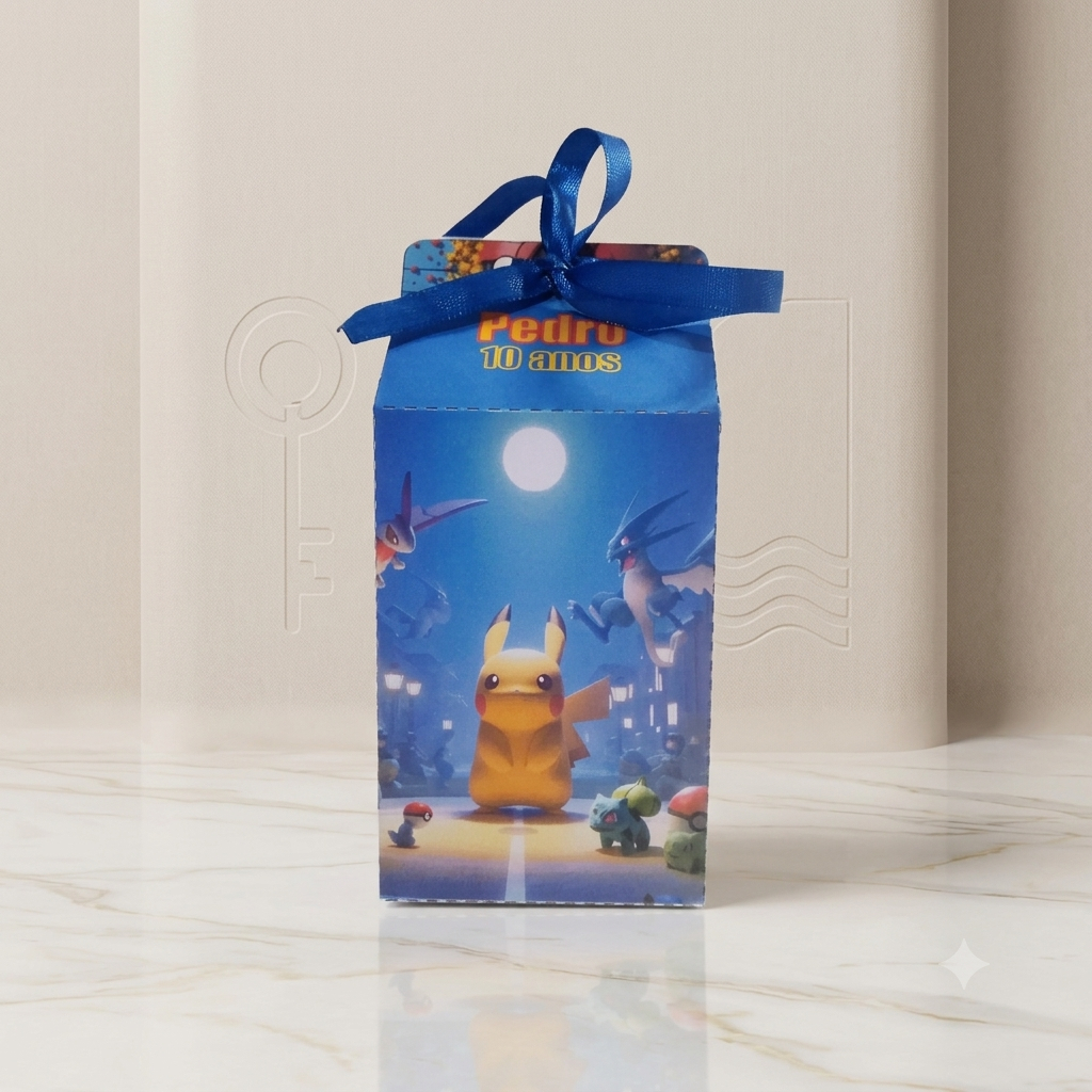 KIT CAIXINHA MILK PERSONALIZADA - POKEMON - KIT FESTA - LEMBRANCINHA - CAIXA