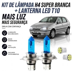 Lâmpada farol ALTO / BAIXO - SUPER BRANCA FIAT PALIO G1 1996 ATÉ 2001