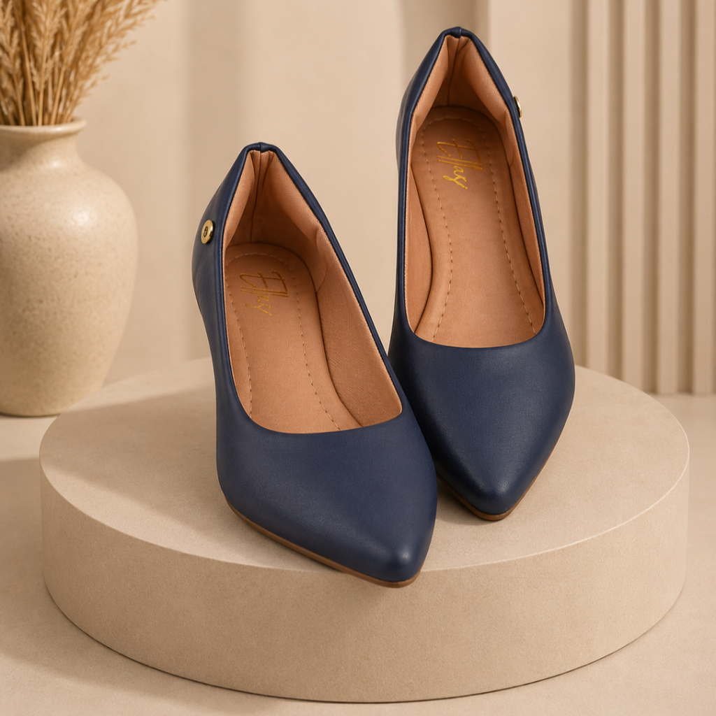 Scarpin Feminino Salto Baixo Bico Fino Elegante Confortável Casual Social Trabalho