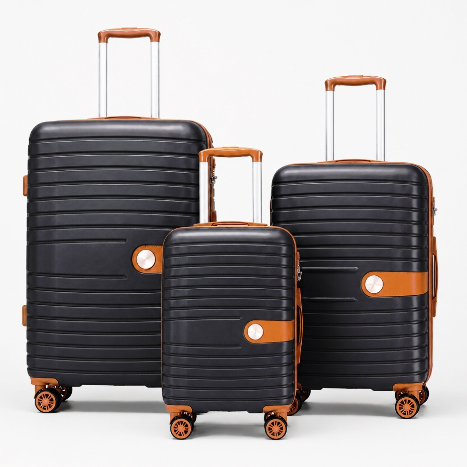 Kit 3 Malas de Viagem P M G Bordo Primicia ANAC com Cadeado TSA Rodinhas 360° ABS Resistente Rígida