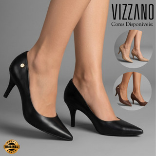 Salto Vizzano Feminino Scarpin Bico Fino Social Salto Baixo Médio Social Confortável Original