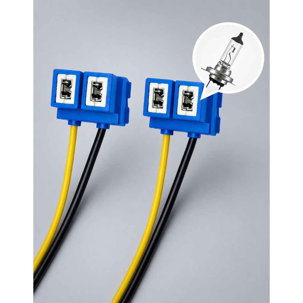 Par Plug Soquete Chicote Cerâmica Louça Lâmpada H7 Reforçado