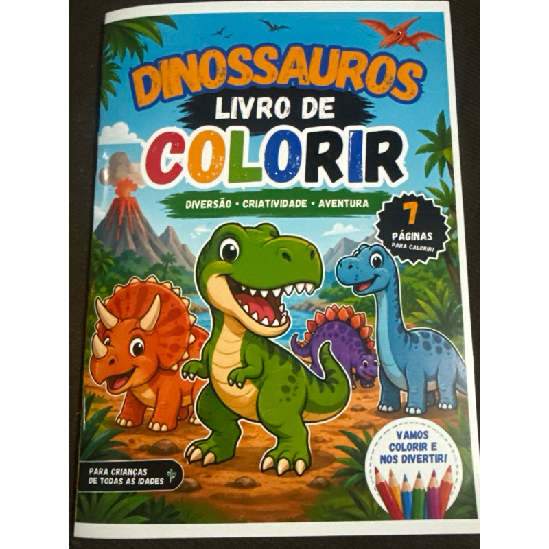 Livro de Colorir Personalizado Lembrancinha festas infantil decoração Dinossauros Variados