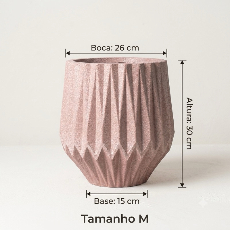 Vaso para Planta e Flores em Polietileno Origami – Tamanhos P e M Decorativo Luxo Moderno Cod123-124 — imagem 2 de 2