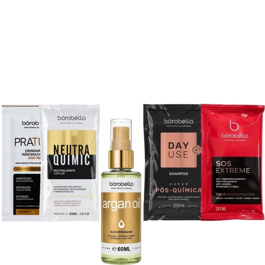 Borabella Óleo de Argan Reparador de Pontas 60ml + Sachês