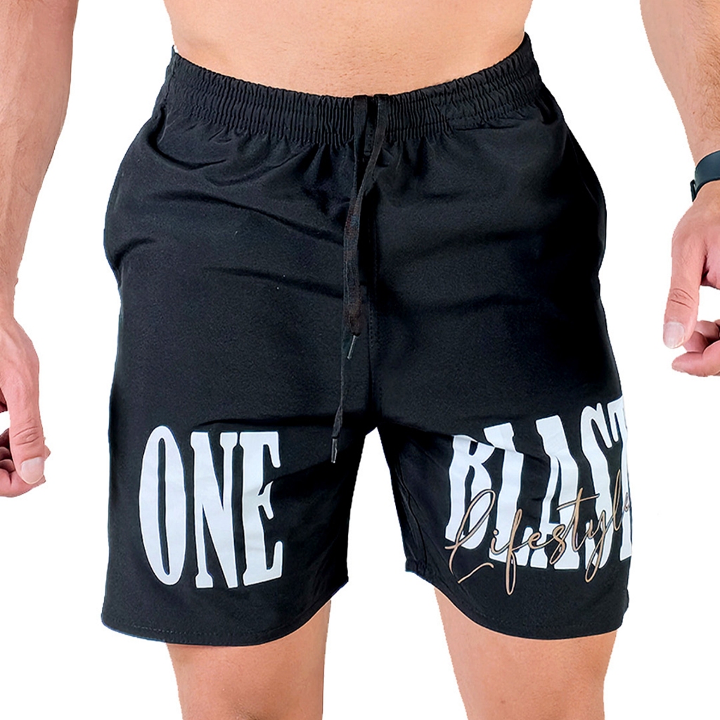 Short Masculino Tactel com Elastano One Blast Leve Confortável Secagem Rápida para Academia Treino Praia e Dia a Dia