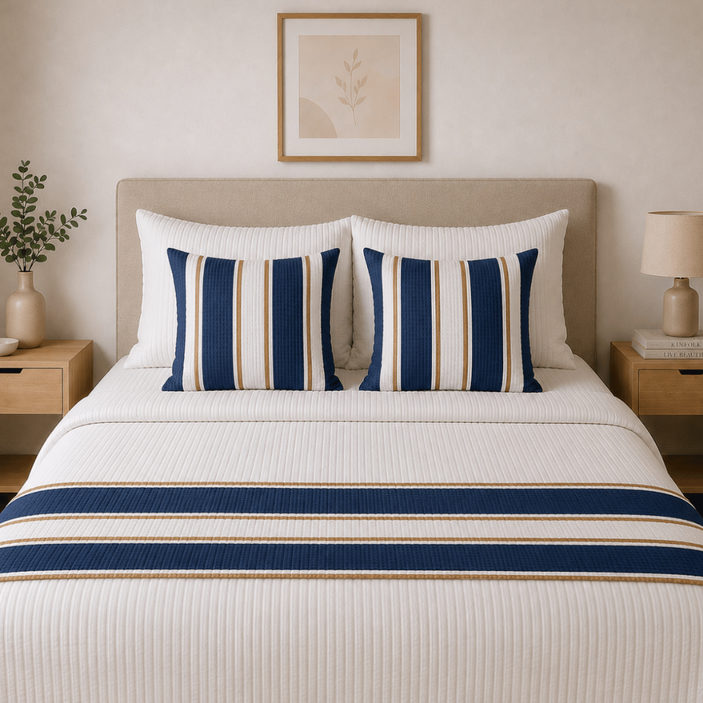 Kit Peseira Queen + 2 Capas de Almofadas Piquet Favinho Decoração Para o Seu Quarto — imagem 2 de 2