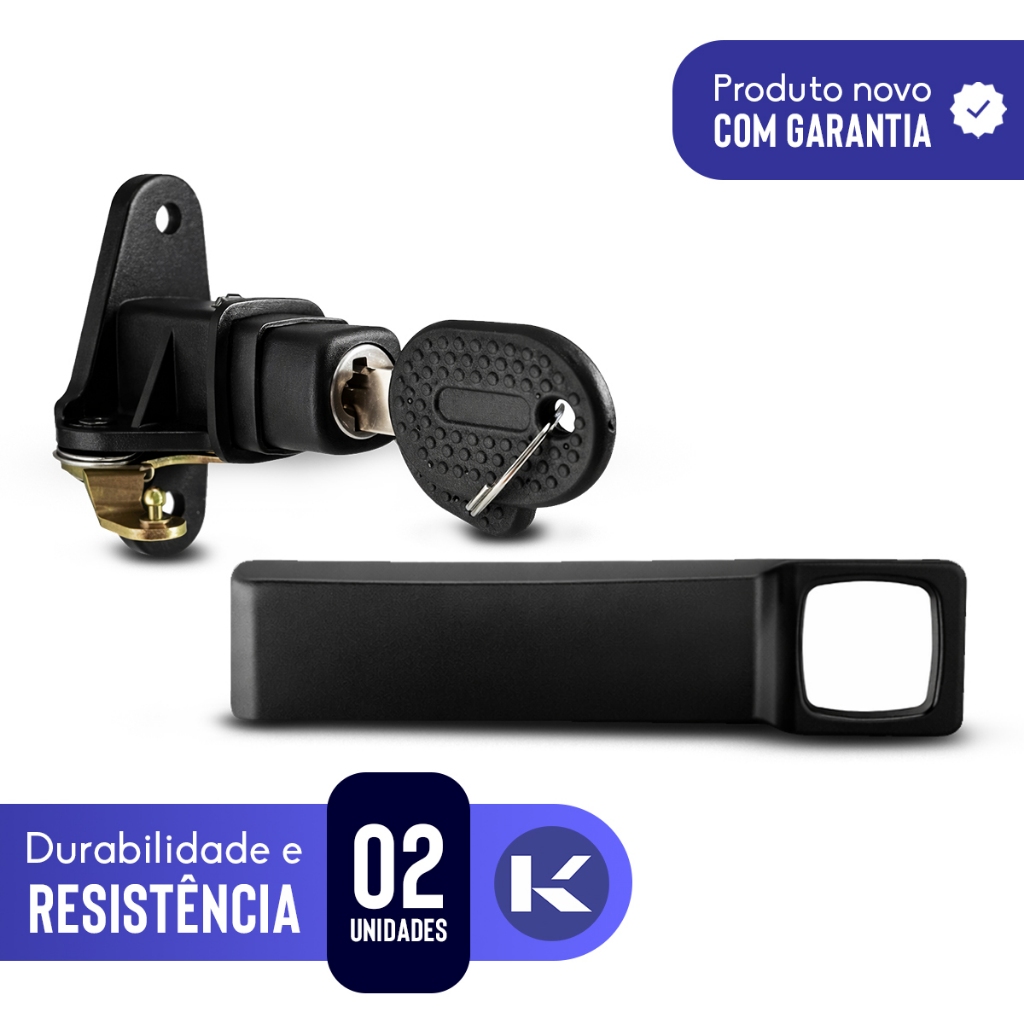 Kit Cilindro Botão Porta Malas + Maçaneta Externa Tampa Porta Malas Uno 85 a 95 — imagem 2 de 2