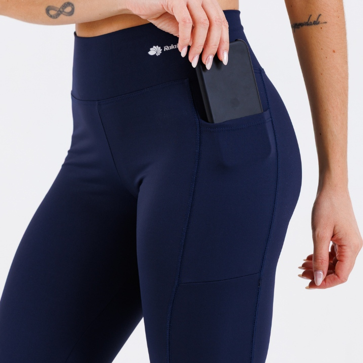 Legging Feminina Poliamida Premium Academia Corrida Cintura Alta Com Bolso Não Transparente