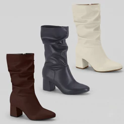 Bota Feminina Beira Rio Cano Médio Salto Grosso Elegância Inverno
