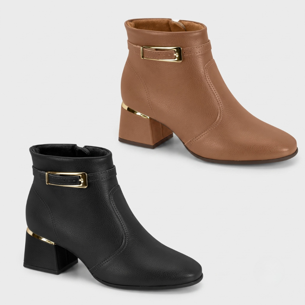 Bota Feminina Modare Ultra Conforto Salto Bloco Cano Curto Original