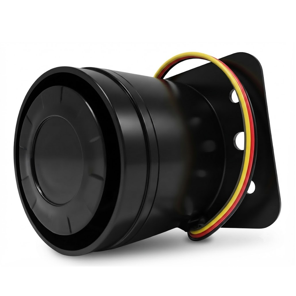 Sirene De Marcha Ré Com Redutor De Som Universal 12v 24v