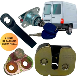 Conjunto Fechadura Batente Cilindro Miolo Maçaneta Externa Porta Traseira Baú Fiorino 2004 a 2013