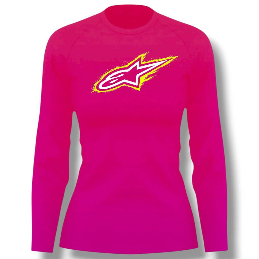Camisa feminina motocross proteção uv manga comprida