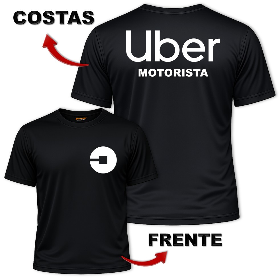 Camisa Camiseta Unissex Uniforme Profissional UBER Motorista de Aplicativo 99 Táxi Entregas Dry Fit Básica Confortável
