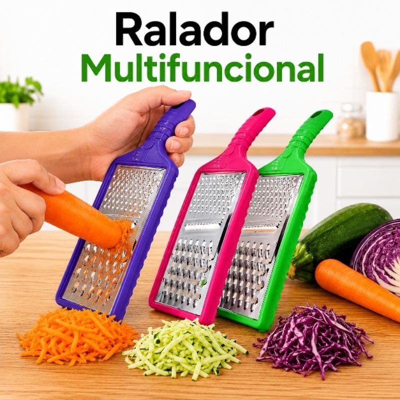 Ralador e Fatiador de Legumes Inox Multifuncional para Queijo e Vegetais