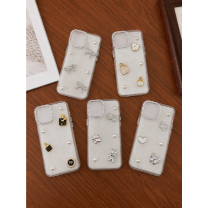 Capa Charm com Pérolas para SAMSUNG A06 A07 A14 A15 A16 A17 A27 A37 A57 (LTI)