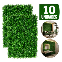 Kit 10 Placa Buchinho Grama Artificial Parede Muro Inglês Vertical Cheio Premium
