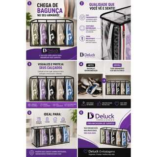 Kit Com 2 Organizador de Sapatos Guarda roupasTransparente com 5 nichos