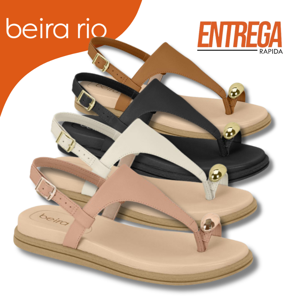 Sandalia Feminina Beira Rio Plataforma Flatform Ring Toe Asa Delta Casual Confortavel Original