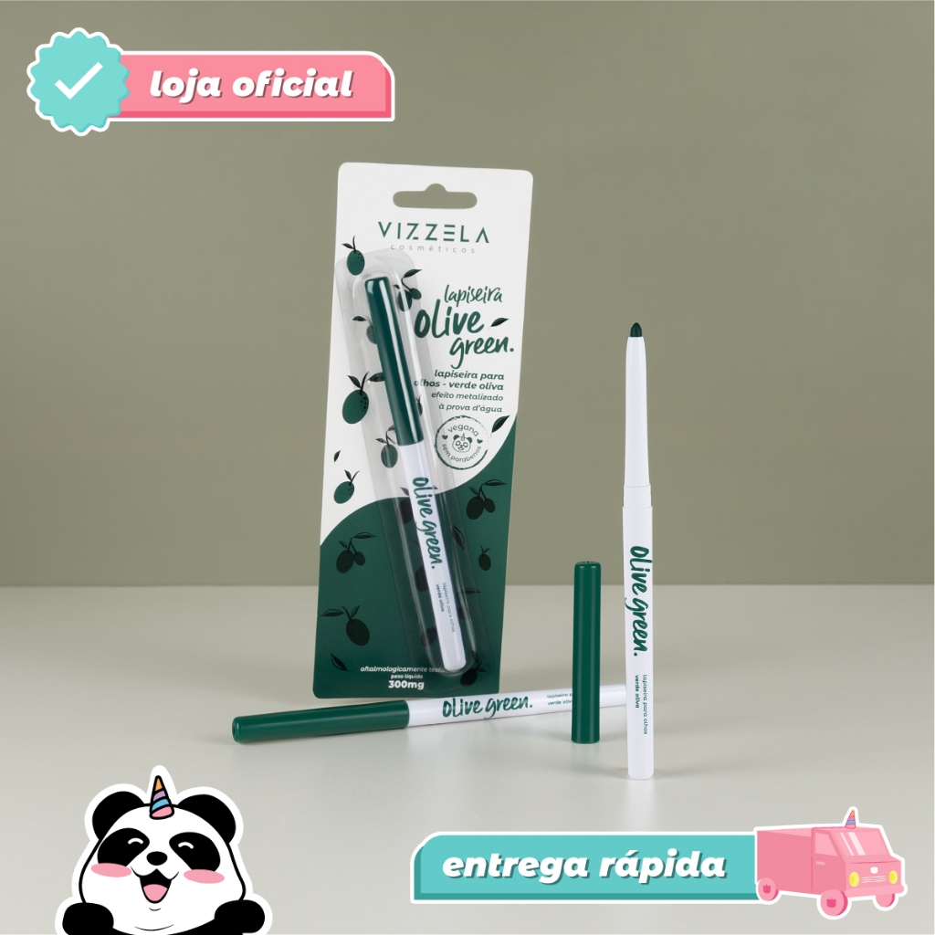 Lapiseira Olhos Olive Green Verde Oliva Efeito Metalizado Original Vegano Vizzela