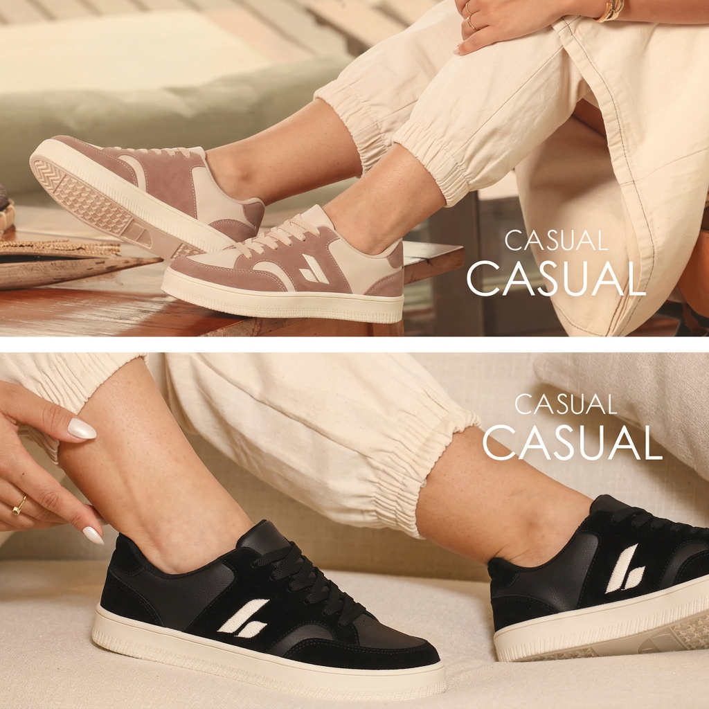 Kit 2 Pares Tênis Feminino Casual Estiloso Fashion Minimalista Promoção Lançamento  Envio Imediato