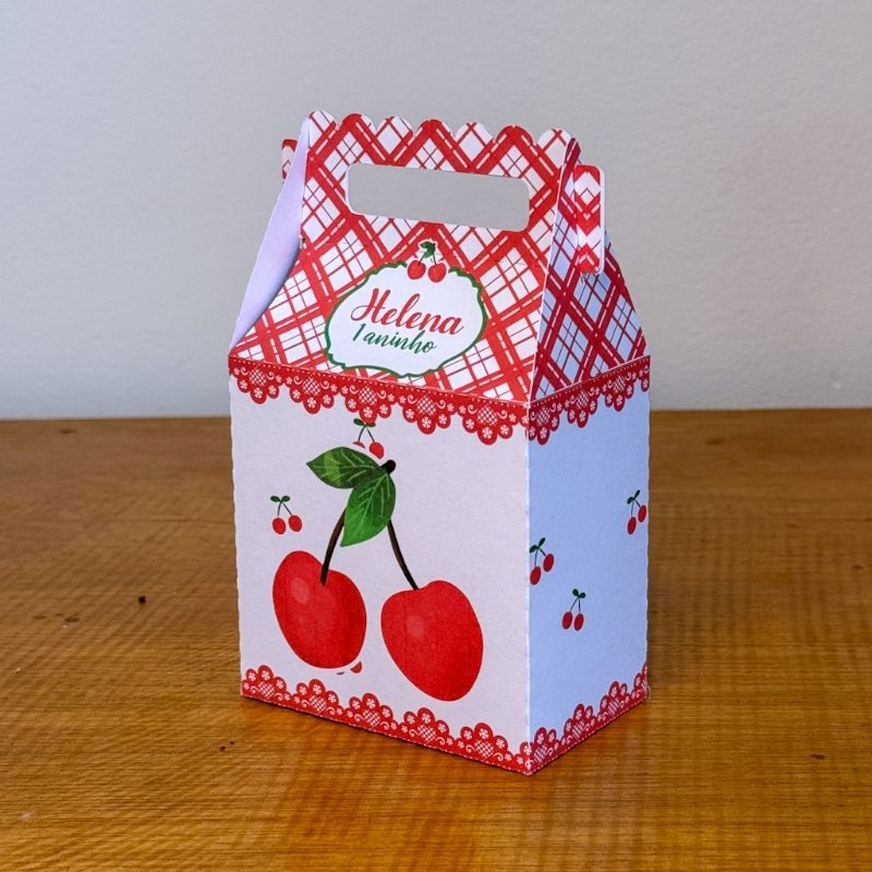 Kit 20 caixinhas personalizadas | tema cerejinha | Lembrancinha aniversário