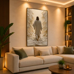 Quadro Decorativo Jesus Cristo Religioso Caminho da Fé Proteção Cristão Sagrado Sala Quarto Presente