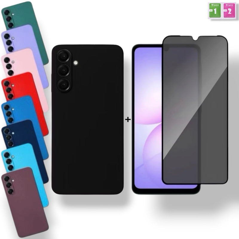Capa + Película Privacidade Galaxy A17 Capinha Aveludada Anti Impacto Samsung Proteção Premium