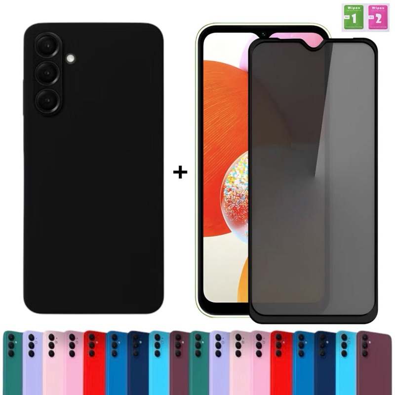 Película Privacidade Galaxy A17 + Capa Capinha Aveludada Anti Impacto Samsung Proteção Premium