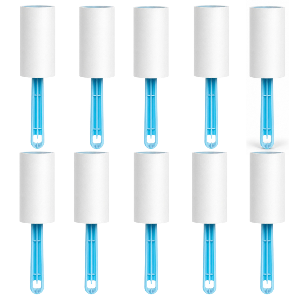 OFERTA Kit Com 10 Rolo Tira Pelos Para Roupas Sofá Pet Removedor Fiapo Poeira Alta Aderência Refil Prático Fácil Limpeza