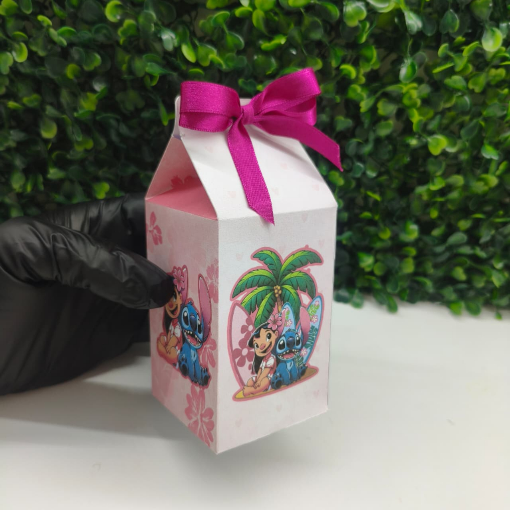 Kit Caixinhas Milk  Tema Stitch Aniversário Infantil | Lembrancinha Personalizada Premium